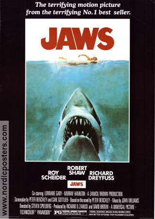 Jaws 1975 movie poster Pyramid Posters Roy Scheider Richard Dreyfuss Robert Shaw Steven Spielberg Fish and shark