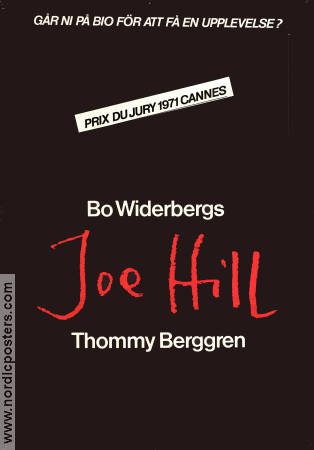 Joe Hill 1971 movie poster Thommy Berggren Anja Schmidt Kelvin Malave Bo Widerberg Politics