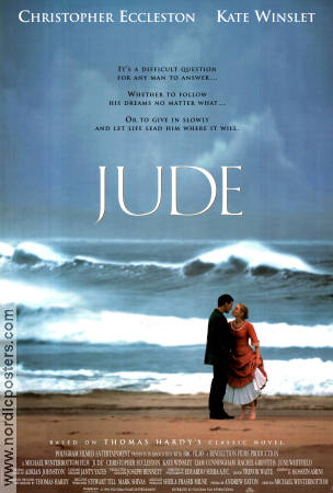 Jude 1996 movie poster Christopher Eccleston Kate Winslet Writer: Thomas Hardy Beach