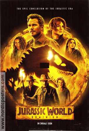 Jurassic World: Dominion 2022 movie poster Chris Pratt Bryce Dallas Howard Laura Dern Colin Trevorrow Dinosaurs and dragons