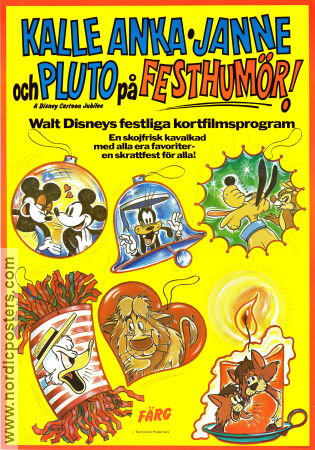 Kalle Anka Janne och Pluto på festhumör 1980 poster Kalle Anka