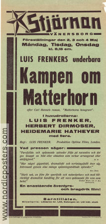 Der Kampf ums Matterhorn 1928 movie poster Luis Trenker Marcella Albani Peter Voss Mario Bonnard Mountains