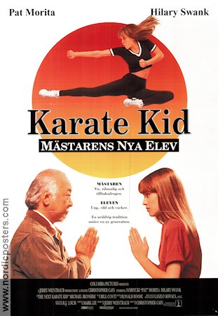 Karate Kid Mästarens nya elev 1994 movie poster Pat Morita Hilary Swank Martial arts