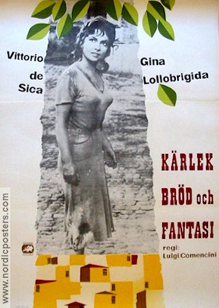 Pane amore e fantasia 1953 movie poster Gina Lollobrigida Vittorio De Sica