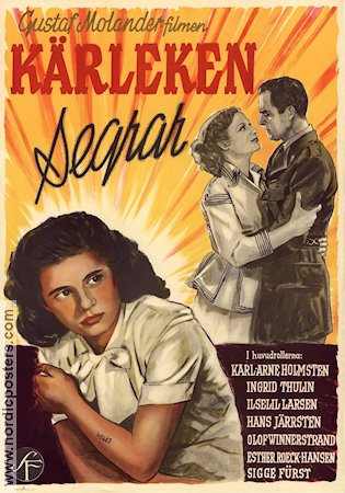 Kärleken segrar 1949 movie poster Karl-Arne Holmsten Ingrid Thulin