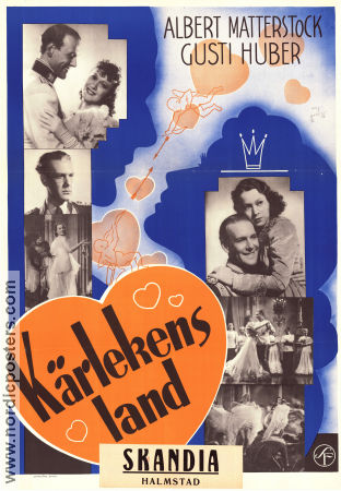 Land der Liebe 1937 movie poster Albert Matterstock Gusti Huber Valerie von Martens Reinhold Schünzel