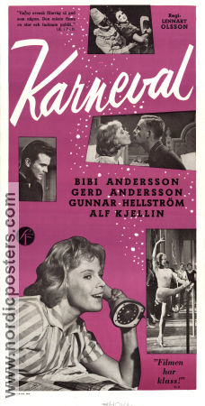 Karneval 1961 movie poster Bibi Andersson Gerd Andersson Gunnar Hellström Lennart Olsson Ballet Telephones