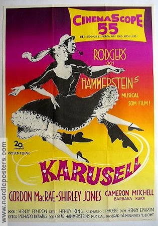 Carousel 1956 movie poster Gordon MacRae Shirley Jones Music: Rodgers and Hammerstein Dance Musicals