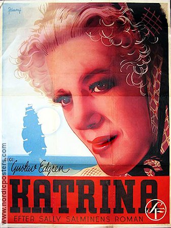 Katrina 1943 movie poster Märta Ekström Gustaf Edgren Eric Rohman art Ships and navy