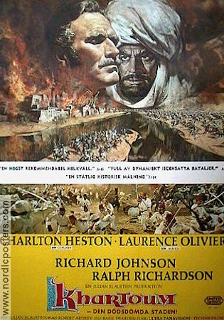 Khartoum 1967 movie poster Charlton Heston Laurence Olivier Basil Dearden
