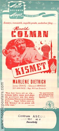Kismet 1944 movie poster Marlene Dietrich Ronald Colman