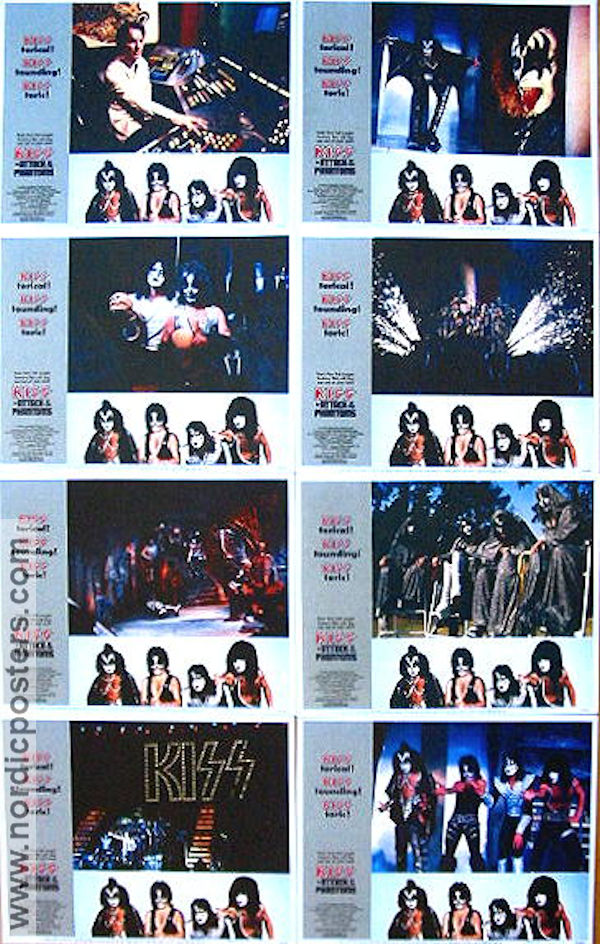 Attack of the Phantoms 1978 lobby card set Kiss Gene Simmons Ace Frehley Rock and pop