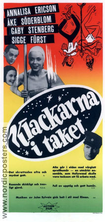 Klackarna i taket 1952 movie poster Sickan Carlsson Karl-Arne Holmsten Marguerite Viby Tre knas Rune Redig