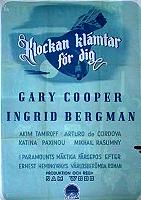For Whom the Bell Tolls 1943 movie poster Gary Cooper Ingrid Bergman Akim Tamiroff Sam Wood Writer: Ernest Hemingway