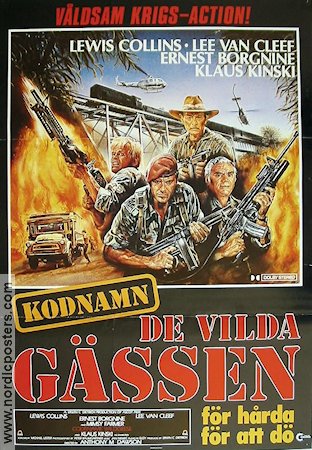 Kodnamn de vilda gässen 1985 movie poster Lewis Collins Lee Van Cleef Klaus Kinski