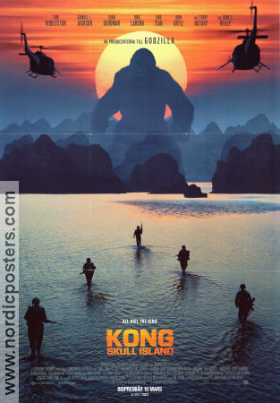 Kong Skull Island 2017 movie poster Tom Hiddleston Samuel L Jackson Brie Larson Jordan Vogt-Roberts
