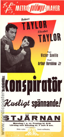 Conspirator 1949 movie poster Elizabeth Taylor Robert Taylor Robert Flemyng Victor Saville