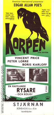 The Raven 1963 movie poster Boris Karloff Vincent Price Jack Nicholson Peter Lorre Roger Corman