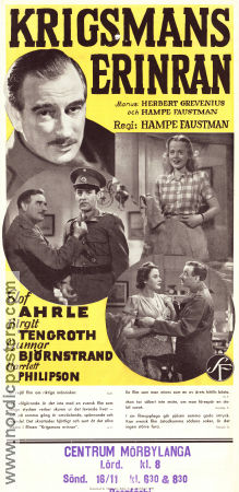 Krigsmans erinran 1947 movie poster Elof Ahrle Birgit Tengroth Gunnar Björnstrand Hampe Faustman