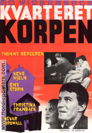 Kvarteret Korpen 1963 movie poster Thommy Berggren Keve Hjelm Emy Storm Christina Frambäck Ingvar Hirdwall Bo Widerberg