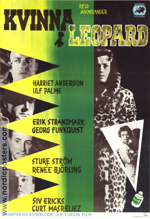 Kvinna i leopard 1958 poster Harriet Andersson Jan Molander