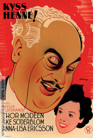 Kyss henne! 1940 movie poster Annalisa Ericson Thor Modéen Åke Söderblom Weyler Hildebrand