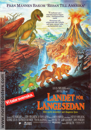 The Land Before Time 1988 movie poster Don Bluth Animation Dinosaurs and dragons