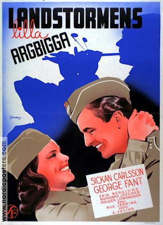 Landstormens lilla argbigga 1941 movie poster Sickan Carlsson George Fant Eric Rohman art