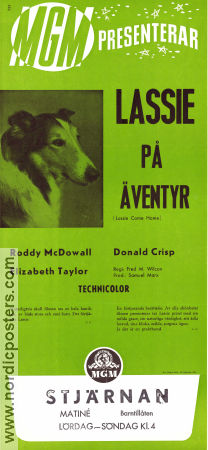 Lassie Come Home 1943 movie poster Roddy McDowall Elizabeth Taylor Donald Crisp May Whitty Fred M Wilcox Dogs