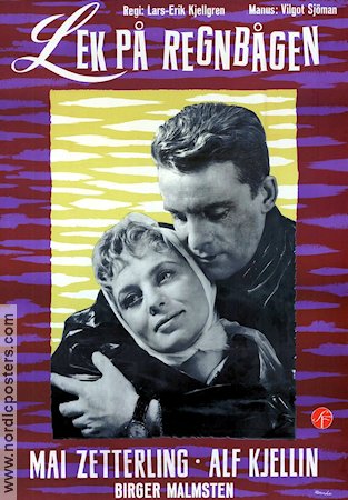 Lek på regnbågen 1958 movie poster Mai Zetterling Alf Kjellin