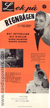 Lek på regnbågen 1958 movie poster Mai Zetterling Alf Kjellin Lars-Eric Kjellgren Writer: Vilgot Sjöman