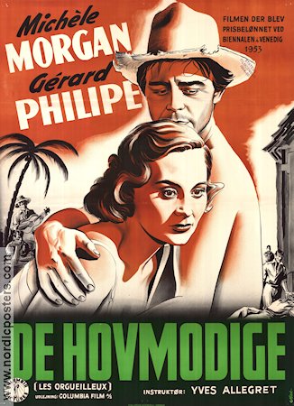 Les orgueilleux 1953 movie poster Michele Morgan Gérard Philipe