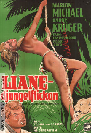 Liane das Mädchen aus dem Urwald 1956 movie poster Marion Michael Hardy Krüger Irene Galtger Eduard von Borsody Find more: Tarzan Ladies