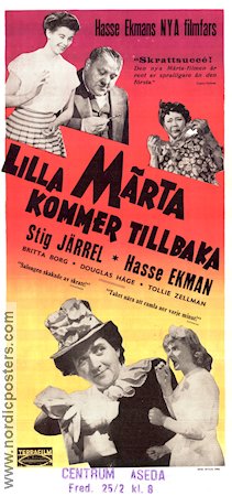 Lilla Märta kommer tillbaka 1948 poster Stig Järrel Hasse Ekman