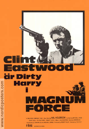 Magnum Force 1973 movie poster Clint Eastwood Hal Holbrook Mitchell Ryan Ted Post Find more: Dirty Harry Guns weapons Police and thieves