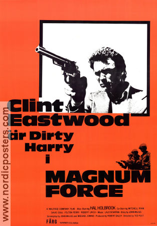 Magnum Force 1973 movie poster Clint Eastwood Hal Holbrook Mitchell Ryan Ted Post Find more: Dirty Harry Guns weapons