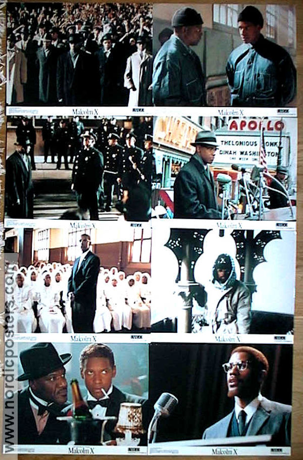 Malcolm X 1992 lobby card set Denzel Washington Angela Bassett Delroy Lindo Spike Lee