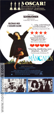 Moonstruck 1987 movie poster Nicolas Cage Cher Olympia Dukakis Norman Jewison Romance