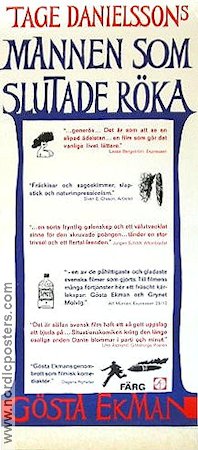 Mannen som slutade röka 1972 movie poster Gösta Ekman Grynet Molvig Toivo Pawlo Tage Danielsson Production: AB Svenska Ord Poster artwork: Per Åhlin Smoking