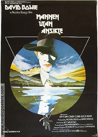 The Man Who Fell to Earth 1976 movie poster David Bowie Rip Torn Mountains Rock and pop