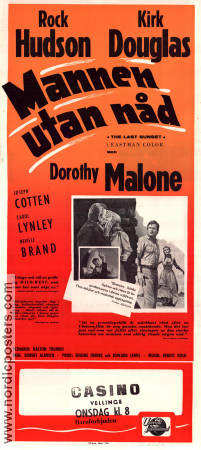 The Last Sunset 1961 movie poster Rock Hudson Kirk Douglas Dorothy Malone