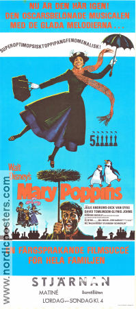 Mary Poppins 1964 movie poster Julie Andrews Dick Van Dyke David Tomlinson Robert Stevenson Musicals