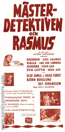 Mästerdetektiven och Rasmus 1953 poster Elof Ahrle Rolf Husberg