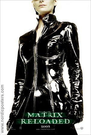 The Matrix Reloaded 2003 movie poster Carrie-Anne Moss Trinity Andy Wachowski