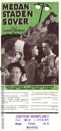 Medan staden sover 1950 movie poster Inga Landgré Sven-Eric Gamble Adolf Jahr Lars-Eric Kjellgren