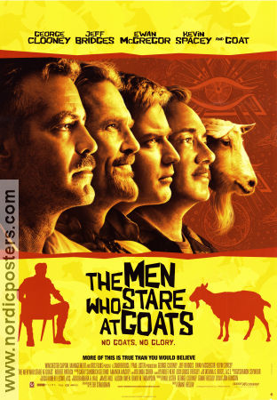 The Men Who Stare at Goats 2009 movie poster Ewan McGregor George Clooney Jeff Bridges Kevin Spacey Grant Heslov