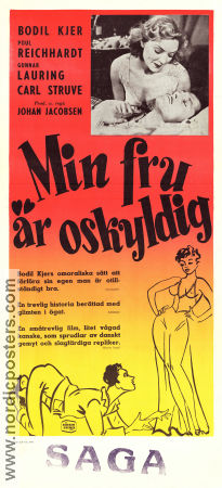 Min kone er uskyldig 1950 movie poster Poul Reichhardt Bodil Kjer Gunnar Lauring Denmark