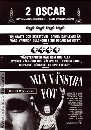 My Left Foot: The Story of Christy Brown 1989 movie poster Daniel Day-Lewis Brenda Fricker Alison Whelan Jim Sheridan