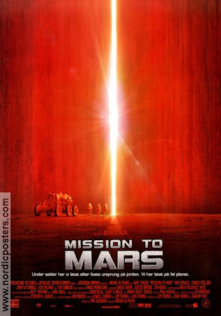 Mission to Mars 2000 movie poster Tim Robbins Gary Sinise Don Cheadle Brian De Palma Spaceships