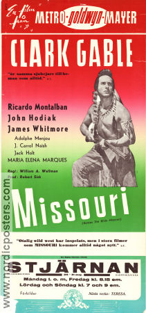 Across the Wide Missouri 1951 movie poster Clark Gable Ricardo Montalban John Hodiak William A Wellman